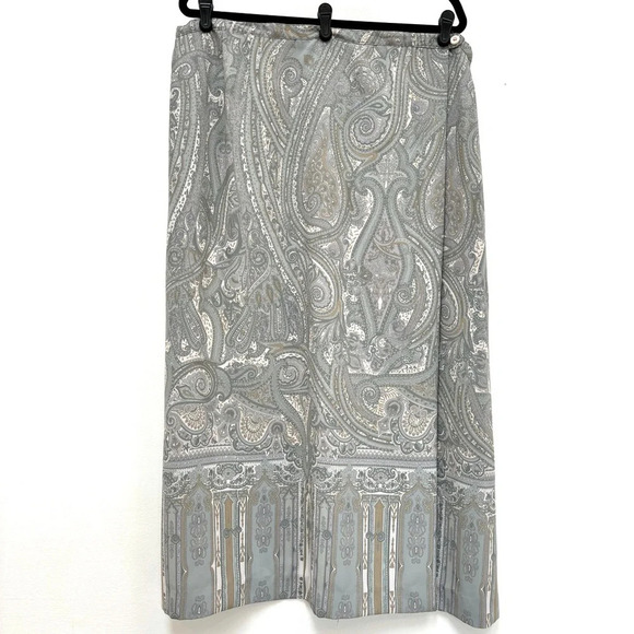 Designs Lane Bryant Paisley Faux Wrap Maxi Skirt Light Sage Green Size 22/24 NEW - Picture 1 of 10
